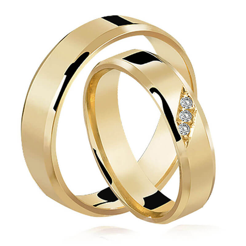 Aliança de Casamento De Ouro 18k Forever Diamante