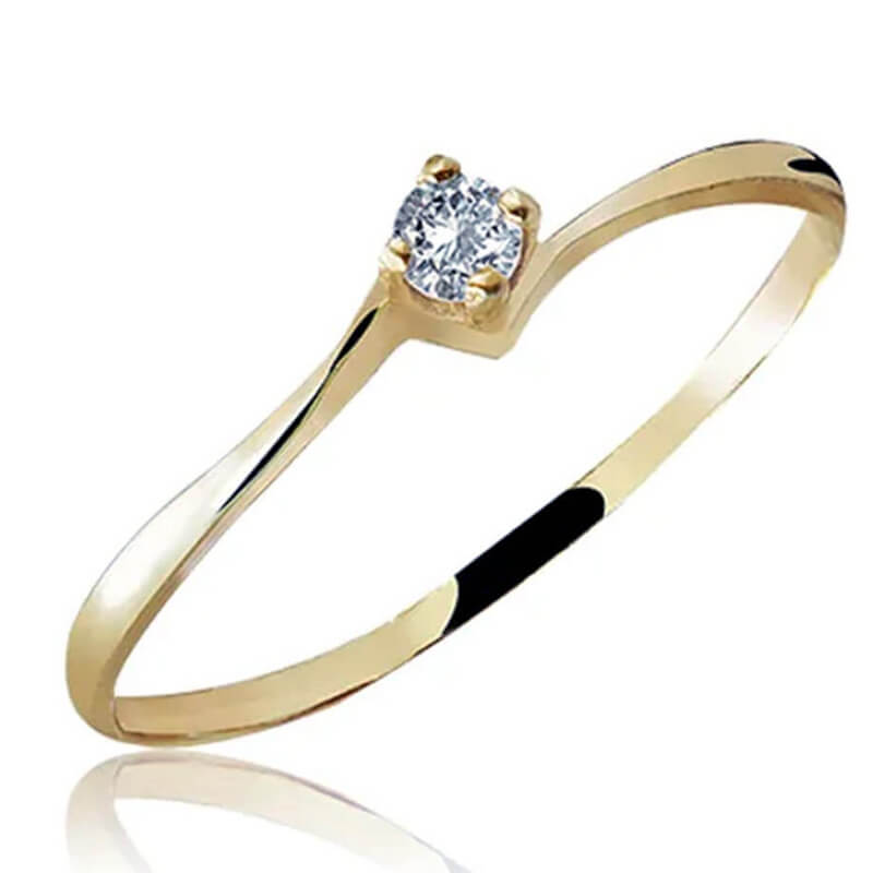 Anel de Ouro 18k Com Diamante Classic